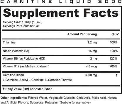 Cutler Nutrition Liquid L-Carnitine Fat Burner Supplement with Acetyl L-Carnitine & L-Carnitine Tartrate - Fat Burner Formula for Optimal Absorption, Energy & Muscle Support